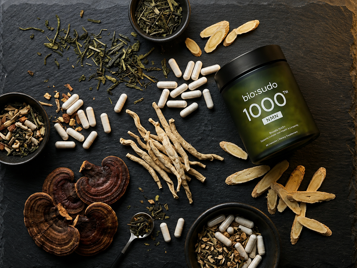 Premium botanical ingredients with Bio:sudo NMN 1000mg